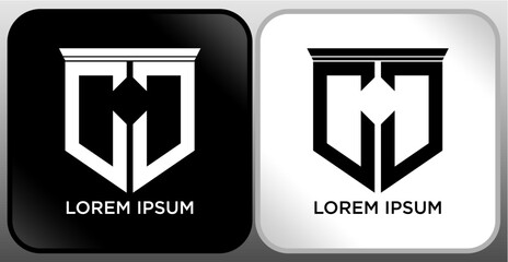 CMC Letter SHIELD Logo Design. Creative Modern C M C Letter icon Black and white