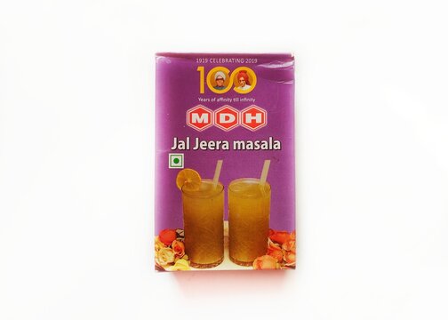 Guwahati, Assam, India - January 28, 2023 - MDH Jal Jeera Masala pack in isolated background.