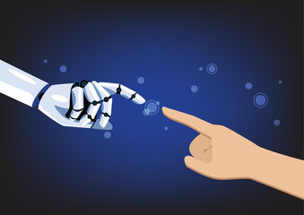 Hands of Robot and Human Touching