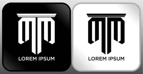 MPM Letter SHIELD Logo Design. Creative Modern M P M Letter icon Black and white