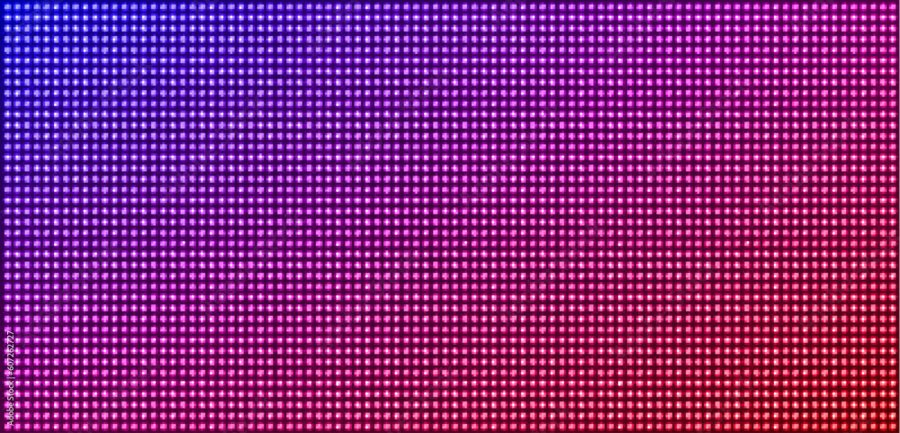Poster led screen background with pattern of dot lights. wall video panel with grid of color pixels. digita