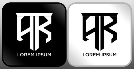 HK Letter SHIELD Logo Design. Creative Modern H K Letter icon Black and white