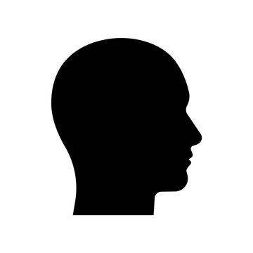Head side view vector isolated on white background.