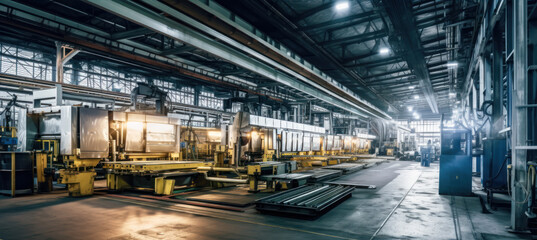 Large hall with machinery and technology, lithium battery production plant as imagined by Generative AI