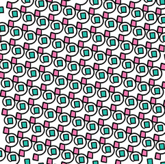 seamless pattern with green and red figures