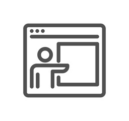 Online education related icon outline and linear vector.
