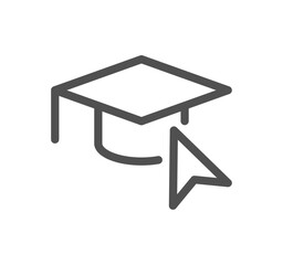 Online education related icon outline and linear vector.