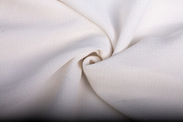 white cloth in spiral shape, wavy white cloth background