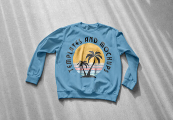 Mockup of customizable color long sleeve shirt against customizable background, front view