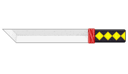 a short katana in pixel art png © F.rywhere