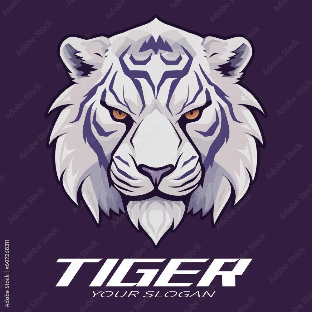 Wall mural Multicoloured tiger logo vector material