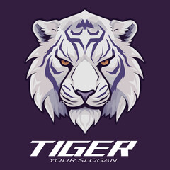 Multicoloured tiger logo vector material