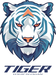 Multicoloured tiger logo vector material