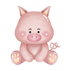 Pig watercolor