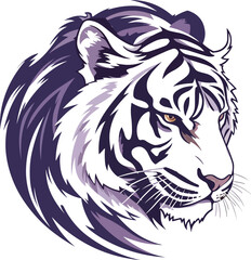 Purple tiger image logo vector material
