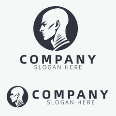 Handsome male figure head logo, menswear shop, clothing shop, barber shop