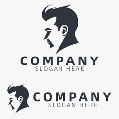 Handsome male figure head logo, menswear shop, clothing shop, barber shop
