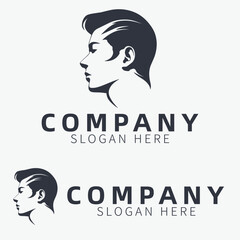 Handsome male figure head logo, menswear shop, clothing shop, barber shop