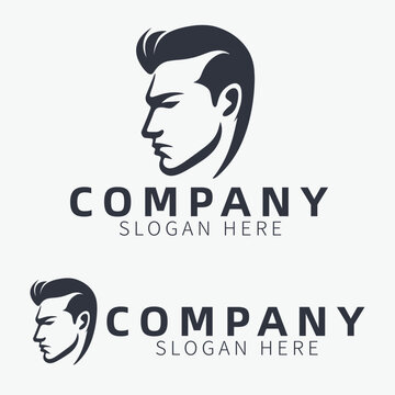 Handsome male figure head logo, menswear shop, clothing shop, barber shop