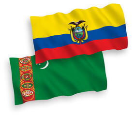 Flags of Turkmenistan and Ecuador on a white background