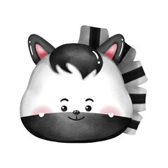 Zebra animal head watercolor