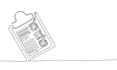 To do list. Line art business. One line continuous vector illustration. 