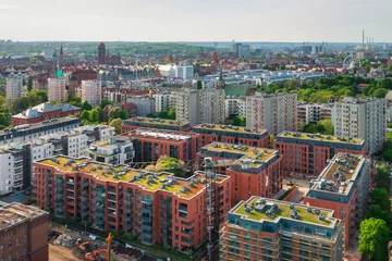 Deurstickers Gdansk skyline with newly built apartments on a sunny day, Poland. © Patryk Kosmider