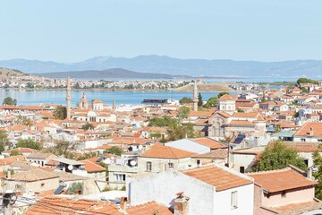 Fototapeta na wymiar Ayvalik in Balikesir Province, Turkey is a traditional Greek Aegean town that retains much of its historic architecture