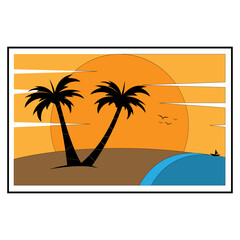 beach vector element design