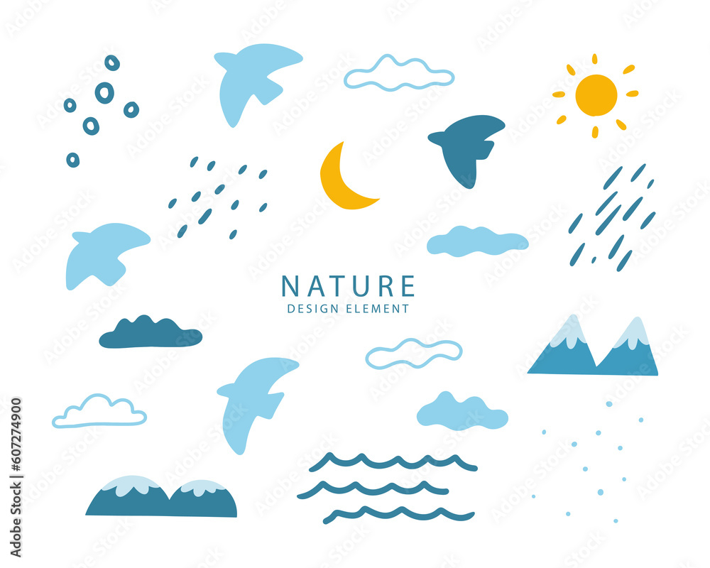 Poster set of simple nature design element