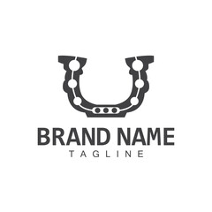 Horseshoe Logo, Cowboy Horse Vector, Icon Design Symbol Template