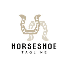 Horseshoe Logo, Cowboy Horse Vector, Icon Design Symbol Template