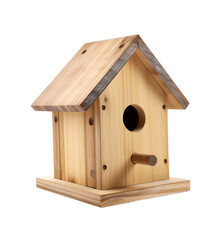 Wooden birdhouse isolated - Generative AI