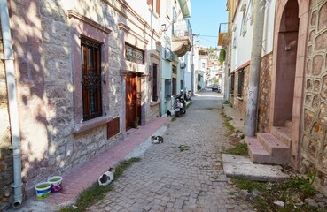 Obraz premium Ayvalik in Balikesir Province, Turkey is a traditional Greek Aegean town that retains much of its historic architecture