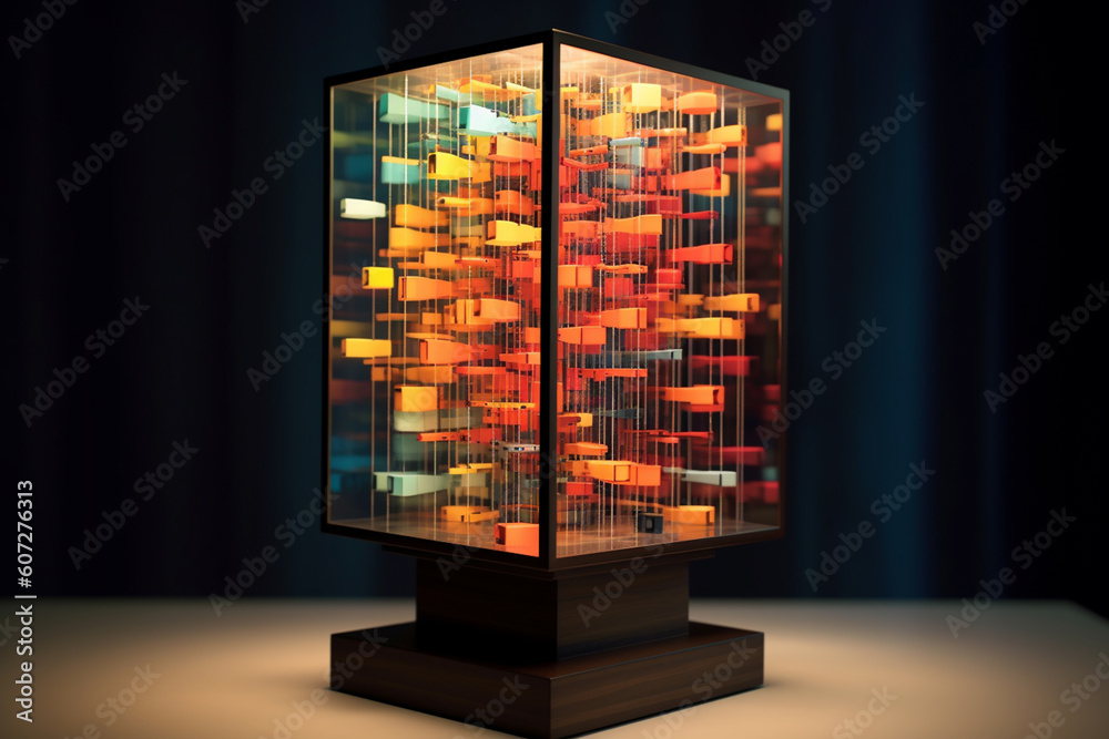 Leinwandbilder a kinetic sculpture made of moving geometric elements, creating an interactive and ever-changing art