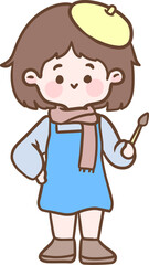 Hand Drawn Girl Illustration