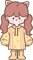 Hand Drawn Girl Illustration