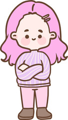 Hand Drawn Girl Illustration