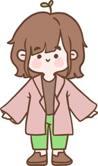 Hand Drawn Girl Illustration