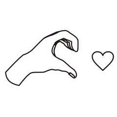 片手ハートのポーズ