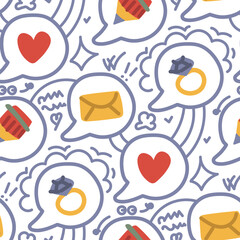 A template of stickers for social networks with a flat design in the form of a speech bubble in the theme of a love story. Emoticons for online communication, social networks in the idea a love story