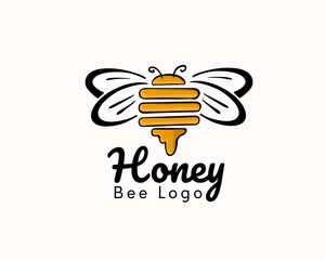 bees with melted hive bodies art logo symbol template illustration inspiration