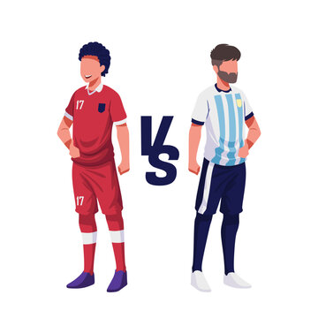 Illustration of Indonesia's friendly match against Argentina, two captain players from that country