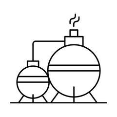 Fuel industrial building icon