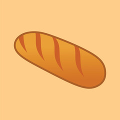 Bread Simple Vector, Single Bread Vector