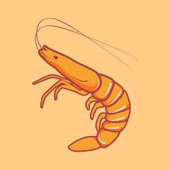 Shrimp Vector, Living Fresh Shrimp Cartoon