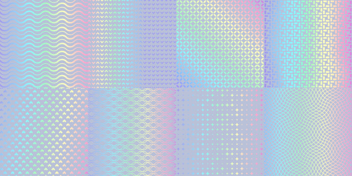 Glitter pattern background, silver rainbow holographic foil