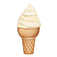 Vanilla ice cream watercolor