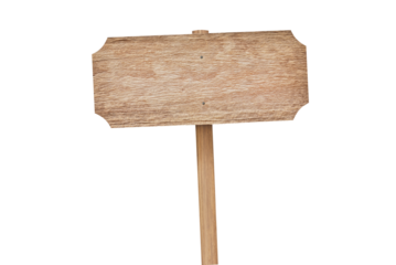 Old Wooden sign isolated on white background with clipping path