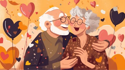 Grandparents day vector illustration July 23 Generative AI